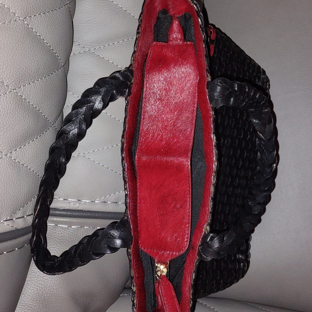 Accents By Sharif Woven Leather Handbag - Picture 6 of 11